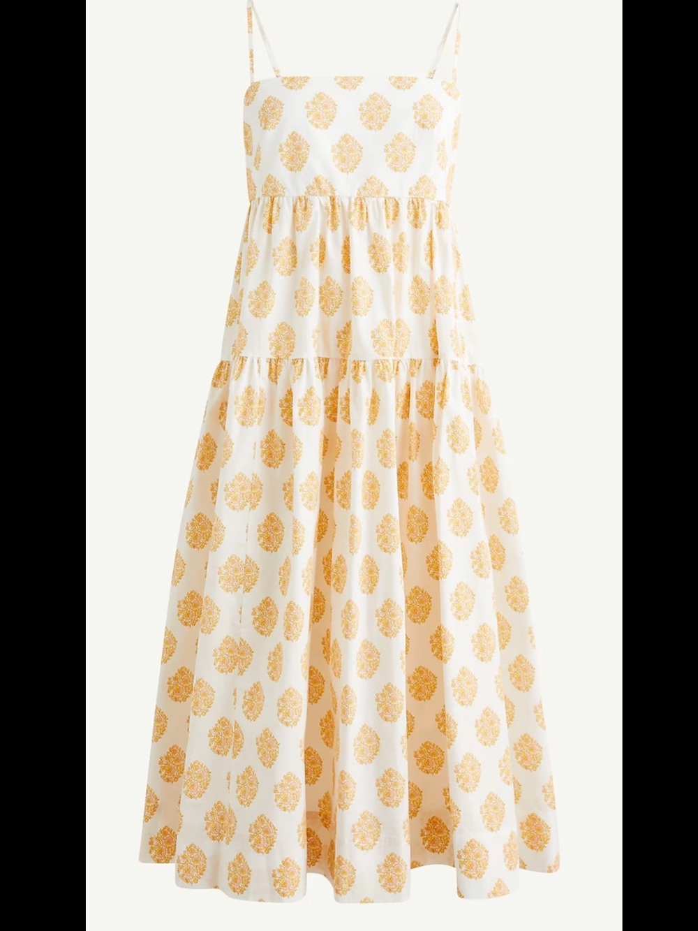 J. Crew Tie-back tiered dress in gathered floral block print